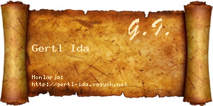 Gertl Ida névjegykártya